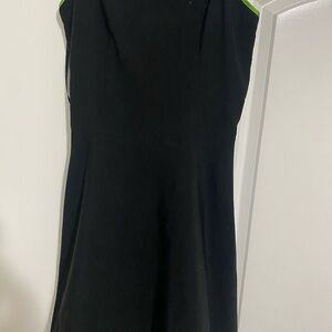Chic Black Dress with Neon Green Accents